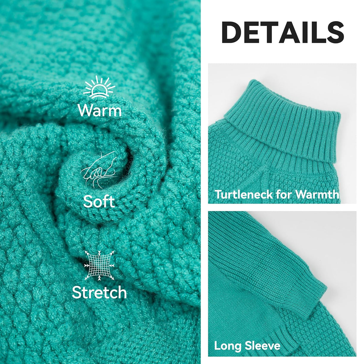 cyeollo Warm Stretchy Sweaters for Medium to Large Dogs Boy & Girl, Pullover Knitted Thermal Winter
