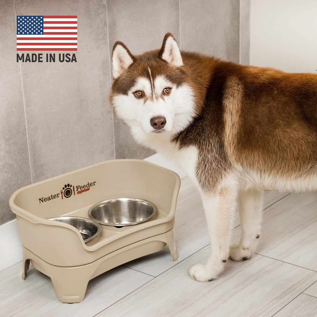Neater Feeder Express Mess Proof Dog Bowls Elevated for Medium to Large Sized Breed, No Spill