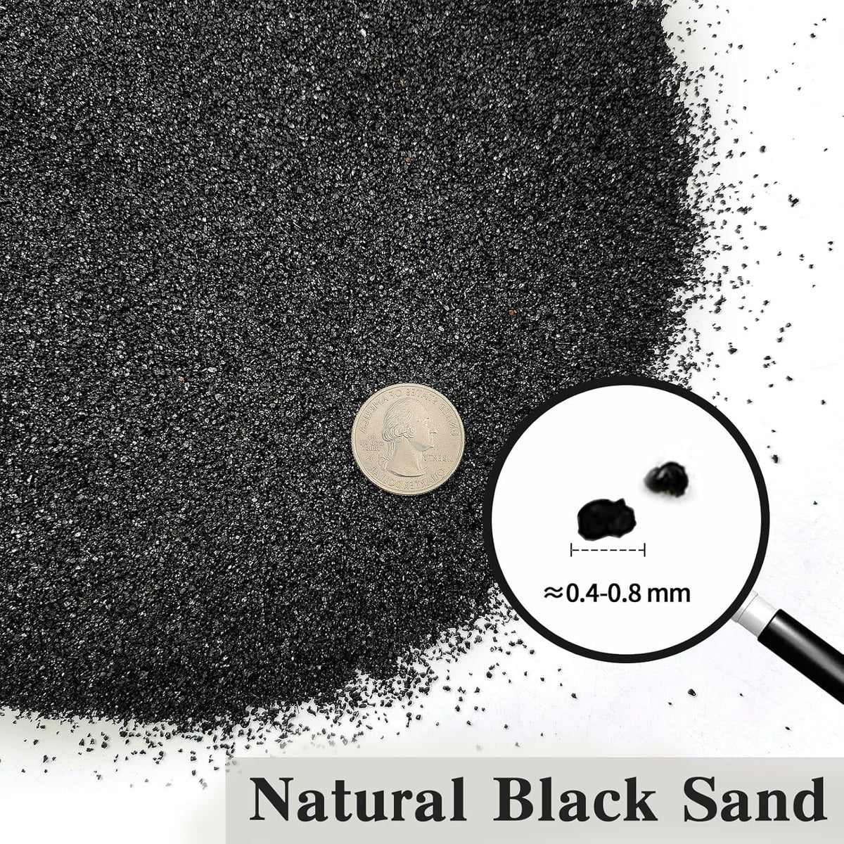 5 lbs Black AquariumSilica Sand. Decorative Aquarium Gravel Substrate for Fish Tank, Plants Potted
