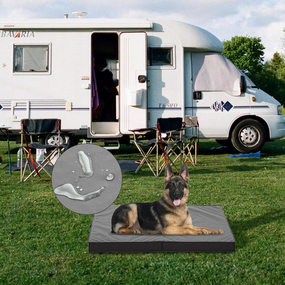 Outdoor Beds for Large Dogs, Waterproof with Washable Cover, Foldable Cooling & Orthopedic: 35in