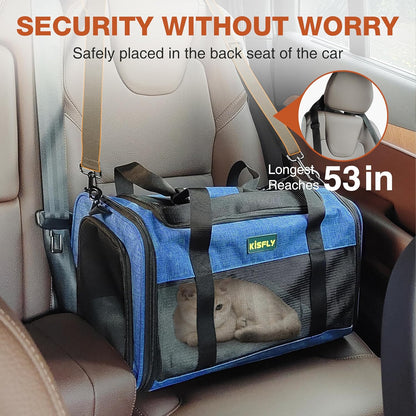 TSA-Approved Under-Seat Airline Pet Carrier – Soft-Sided, Foldable Travel Bag for Cats, Puppies