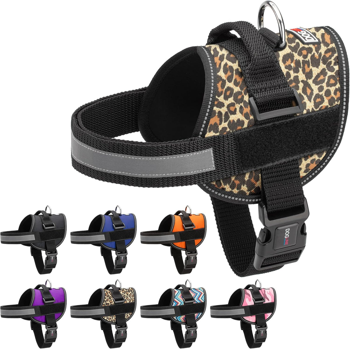 Dogline Dog Harness, Reflective No-Pull Adjustable Vest with Handle for Walking, Training