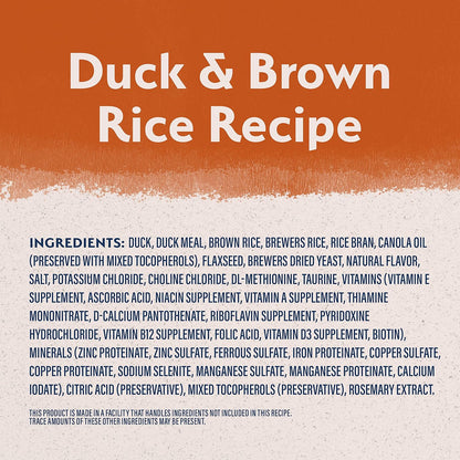 Natural Balance Limited Ingredient Adult Dry Dog Food with Healthy Grains, Reserve Duck & Brown
