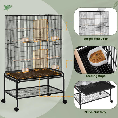 Yaheetech 53'' Large Bird Cage Budgie Cage for Parakeets Cockatiels Conures Lovebirds Parrots with