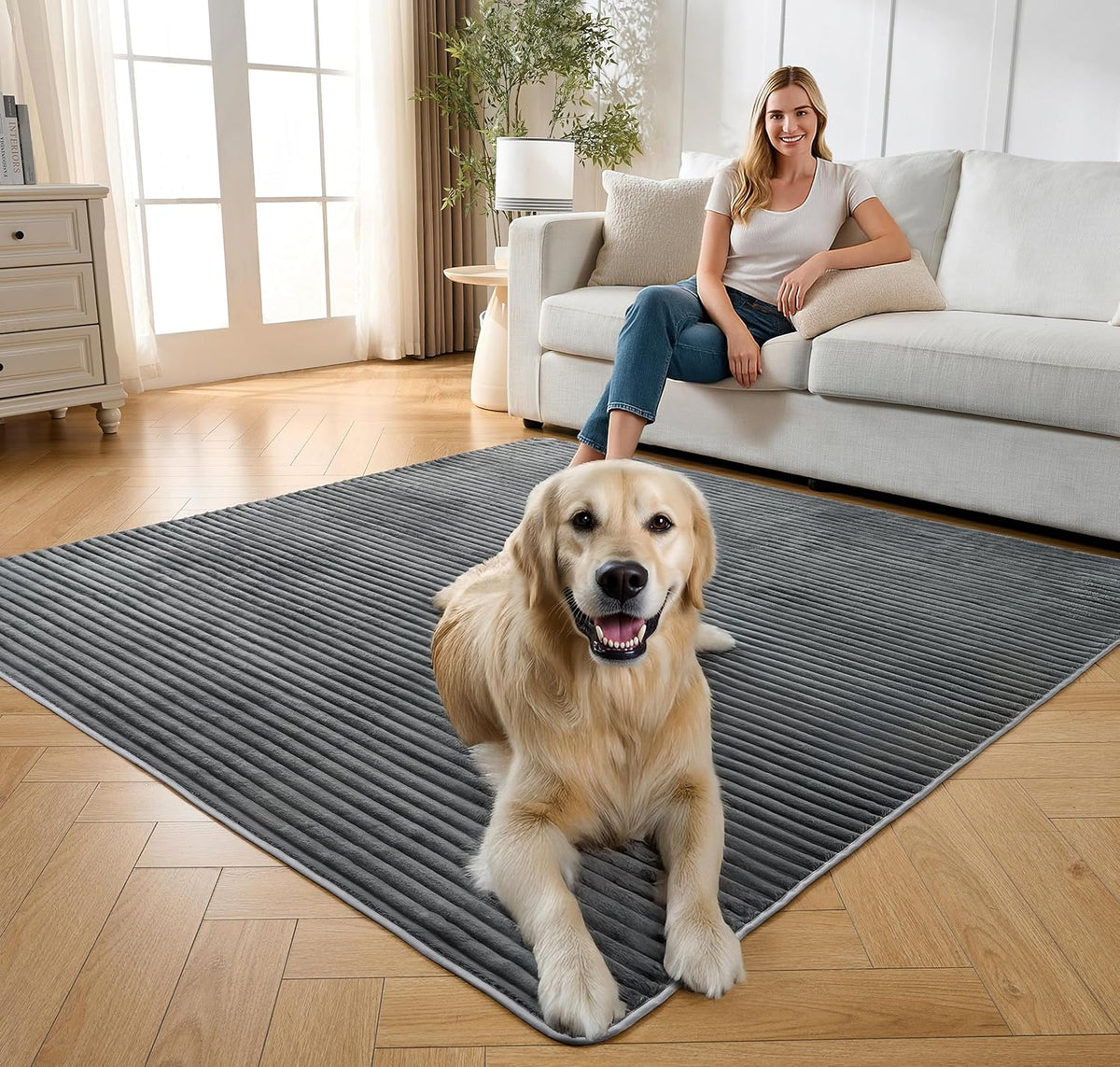 Flannel Washable Pee Pad for Dogs - 2 Pack Reusable Dog Pee Pads Extra Large, Fast Absorb Pet