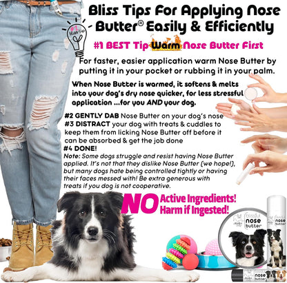 The Blissful Dog Border Collie Nose Butter for Dry, Cracked Skin, Lick-Safe Dog Nose Balm with