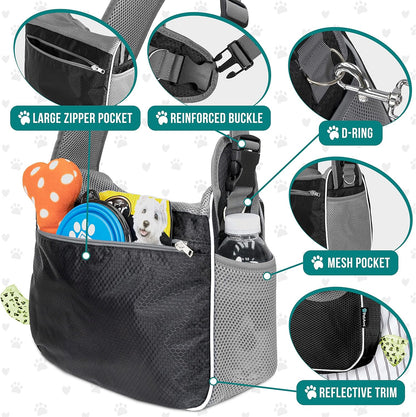PetAmi Small Dog Sling Carrier, Soft-Sided Crossbody Puppy Carrying Purse Bag, Adjustable Sling Pet