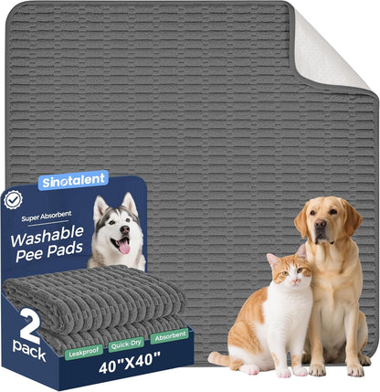 Washable Pee Pads for Dogs, 2 Pack Reusable Puppy Pads Dog Pads, Non-Slip Dog Pee Pads, Leakproof