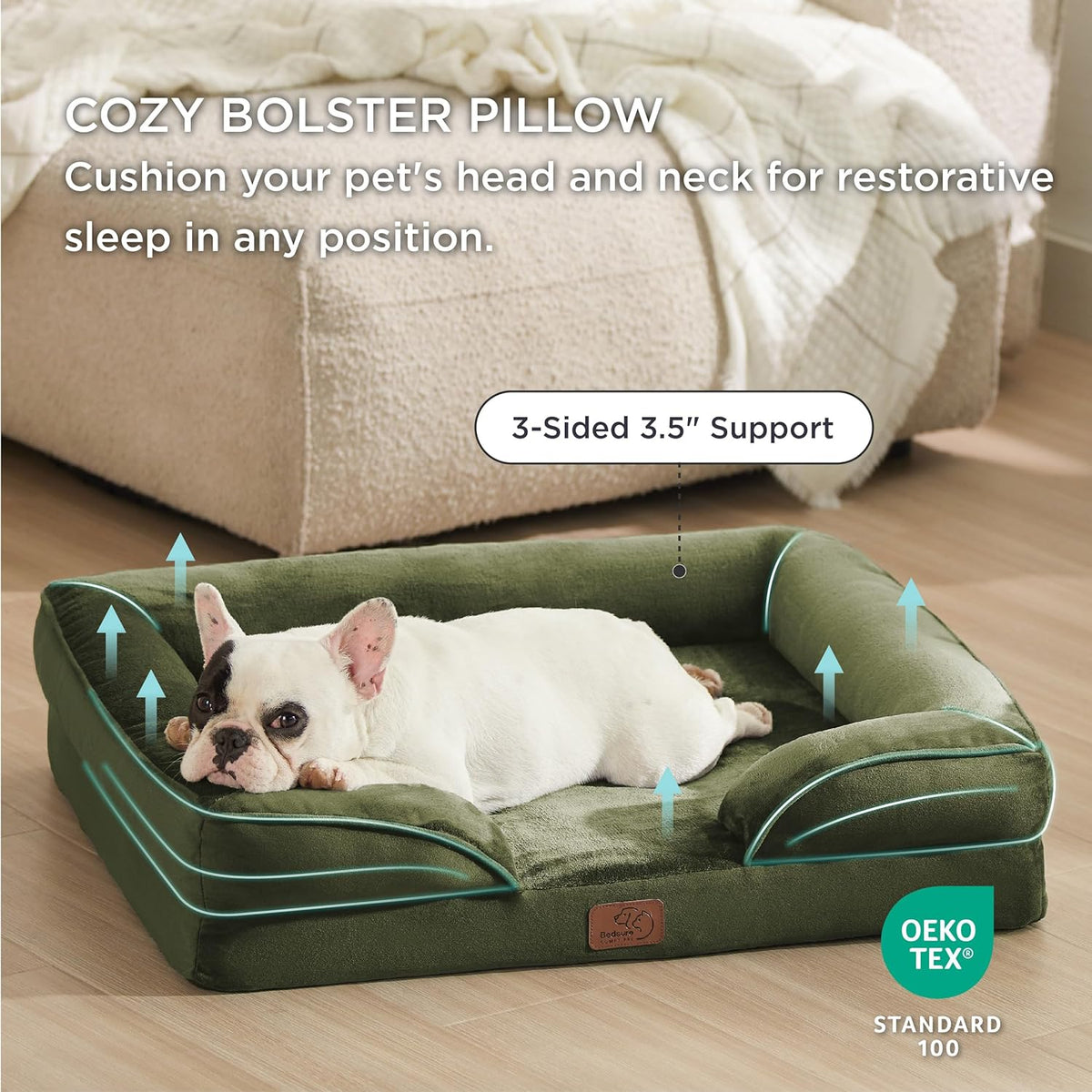 Bedsure Orthopedic Dog Bed Medium Size Dogs - Washable Medium Dog Cat Bed Waterproof, Comfort Pet