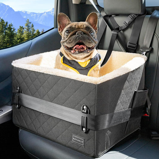 PETSFIT Dog Car Seats for Small Dogs, Soft Foam Dog Booster Seat with Patented Safety Buckles