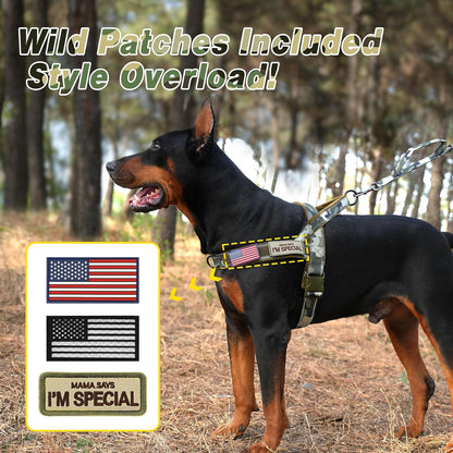 Forestpaw No Pull Dog Harness - Soft Flannel Padded Tactical Dog Vest Harness with Quick Release