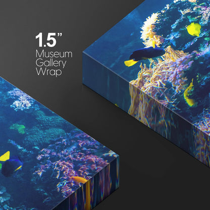 wall26 Canvas Print Wall Art Vibrant Multicolor Coral Reef Fish Ecosystem Nature Animals