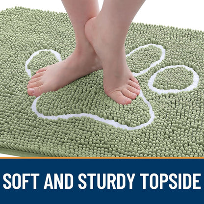 OLANLY Door Mat for Muddy Dog Paws 70x46, Ultra Absorbent Chenille Mud Doormat with Paw Print