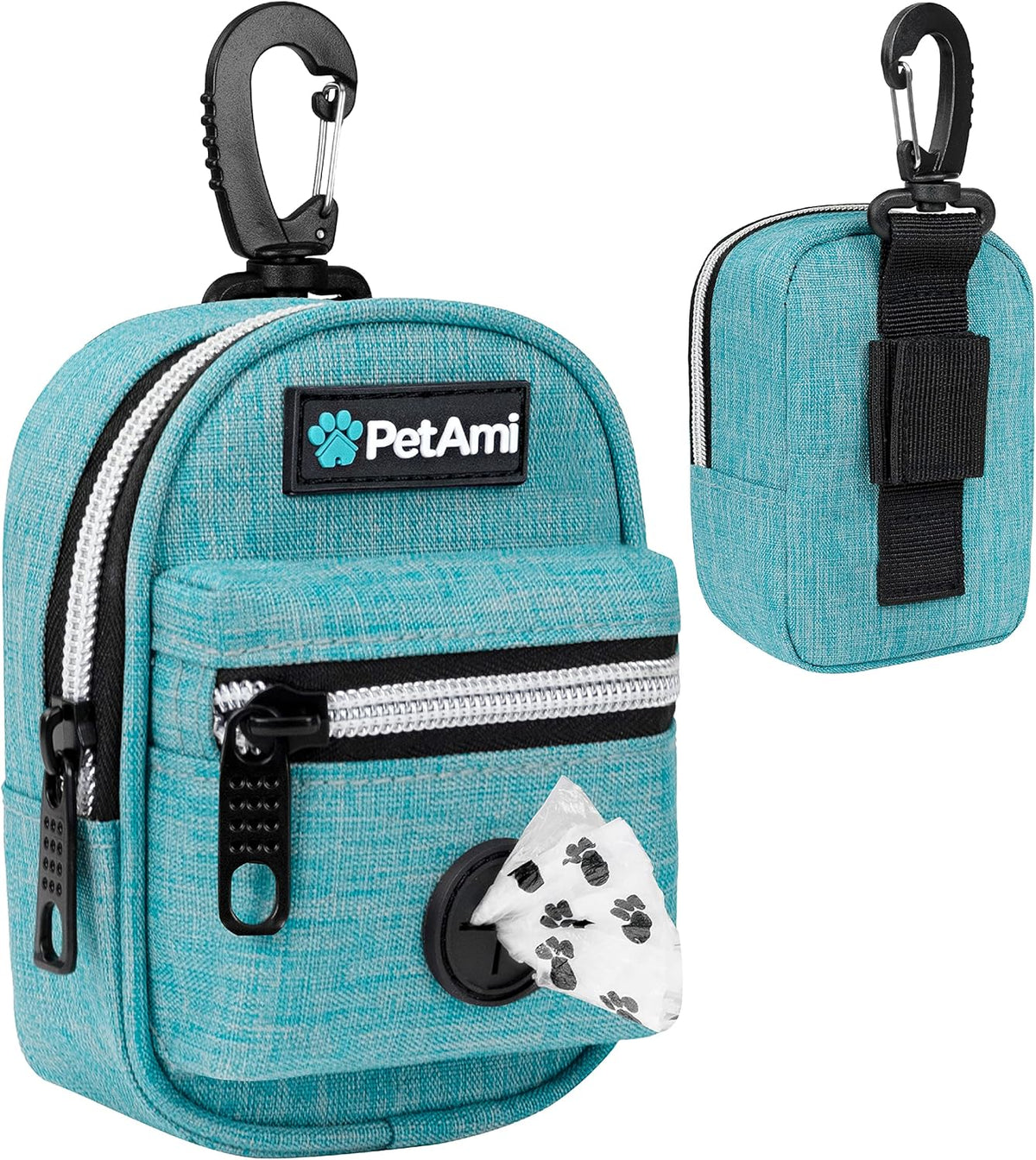 PetAmi Dog Poop Bag Holder for Leash, Pet Waste Dispenser With Clip for Puppy Walking Accessories