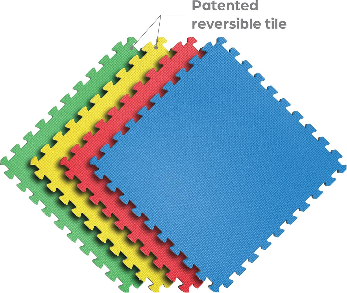 Norsk Reversible Kids Puzzle Play Mats - EVA Interlocking Foam Tiles (Multicolor/Black 4 Tiles - 16