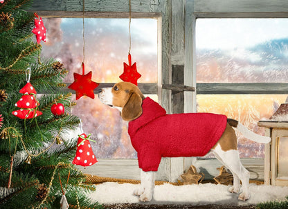 Fuzzy Dog Sweaters for Large Dogs Pet Hoodie Clothes Warm Soft Pet Coats Hooded Sweatshirt Dog