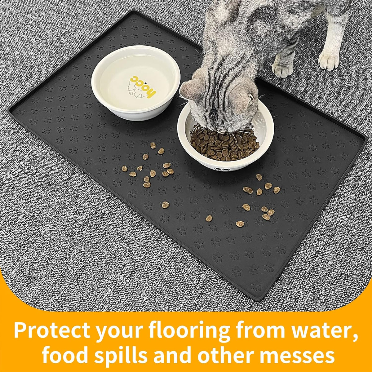 Ptlom Pet Placemat for Dog and Cat, Mat for Prevent Food and Water Overflow, Suitable for Small