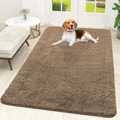 OLANLY Dog Door Mat for Muddy Paws 59x35, Absorbs Moisture and Dirt, Absorbent Non-Slip Washable