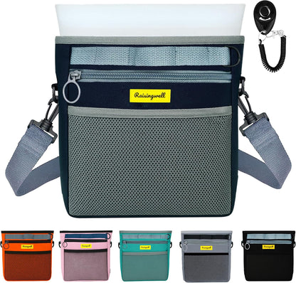 Dog Treat Pouch with Magnetic Closure 4-Cup Silicone Bag Fanny Pack Holder with Clicker 4 Ways to