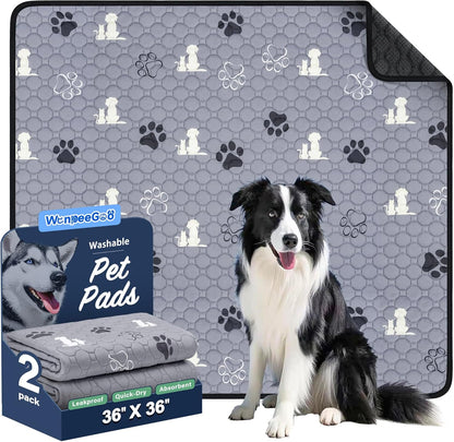 Washable Pee Pads, Puppy Pee Pad for Dogs, 2 Pack Absorbent Reusable Training Dog Pads Pet Puppy