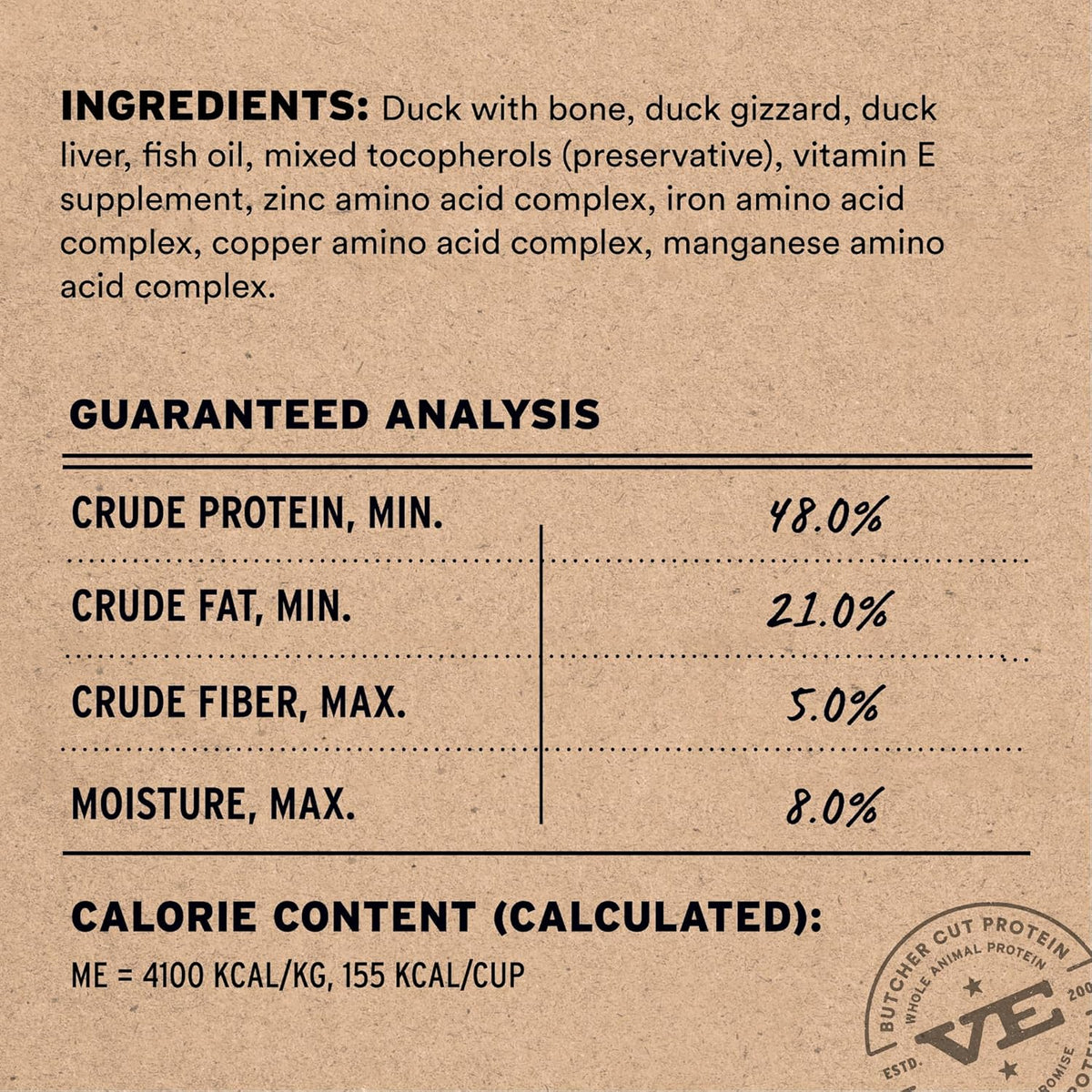 Vital Essentials Freeze-Dried Raw Duck Meal or Mixer Cat Food Soft Nibs | 99% Duck, Organs & Bone |