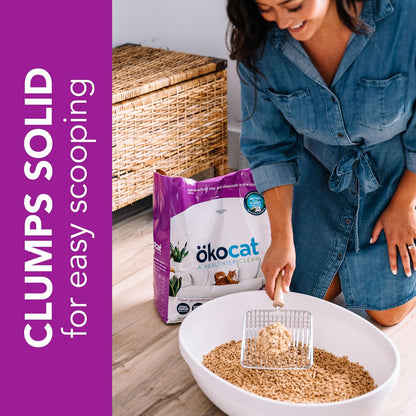 ökocat Less Mess Low Tracking Wood Clumping Cat Litter Mini- Pellets, Unscented, 18.6 pounds