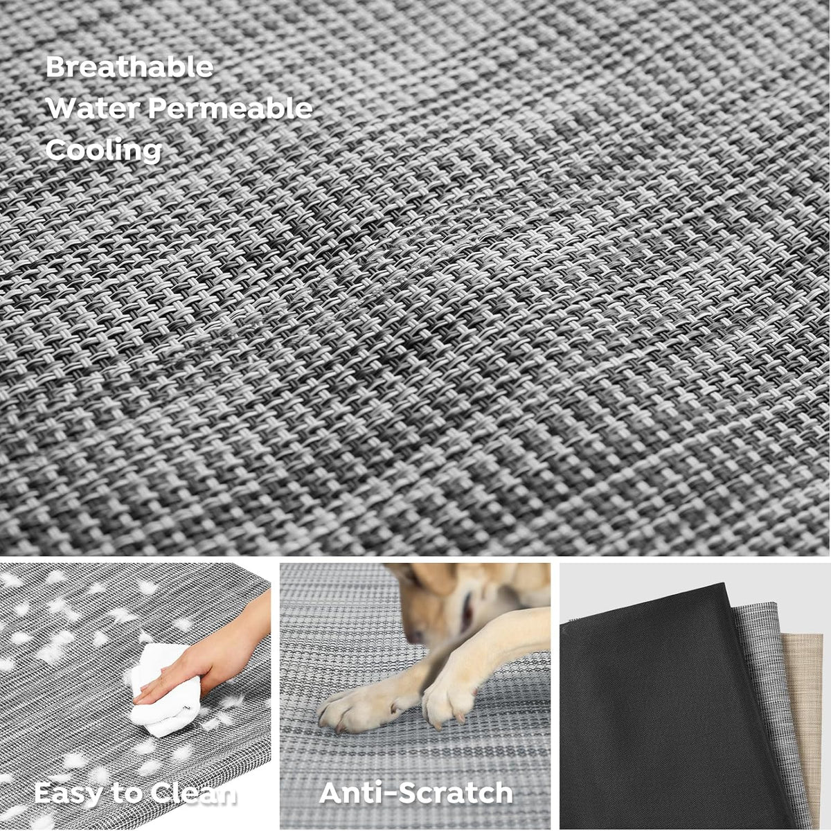 Veehoo Cooling Elevated Dog Bed, Raised Dog Beds for Large Dogs, Outdoor Dog Bed with Guardrail