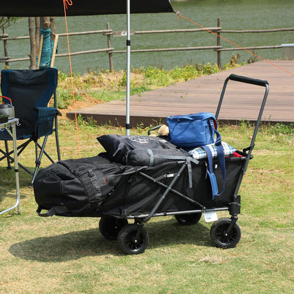REDCAMP Folding Dog Wagon Cart with Extendable Rear End Heavy Duty, 220L Large Collapsible Utility