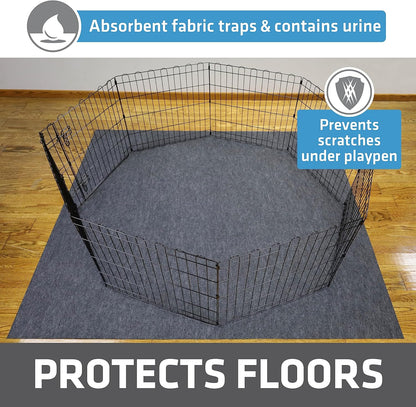Drymate Jumbo Dog Playpen Mat (60x74), Super Absorbent, Waterproof, Slip-Resistant, Machine
