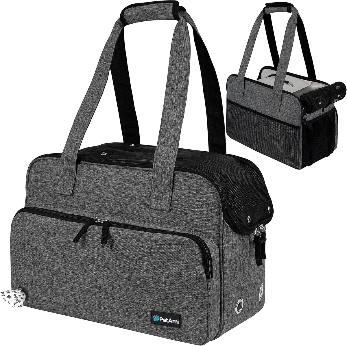 PetAmi Small Dog Purse Carrier, Soft-Sided Pet Carrier Bag with Pockets, Portable Puppy Cat Travel