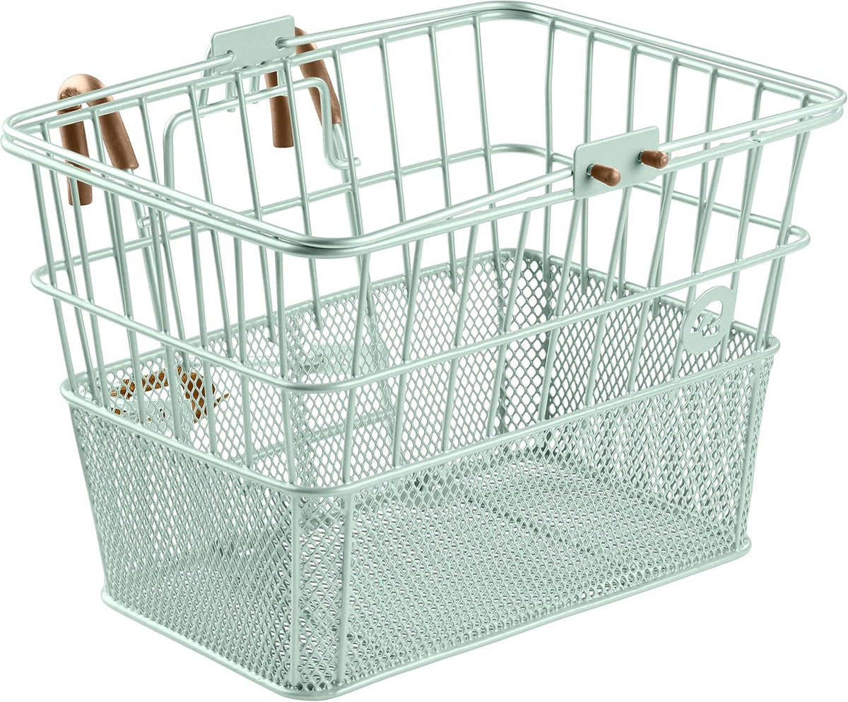 Retrospec Apollo Detachable Front Bike Basket Steel Half-Mesh with Integrated Detachable Hooks and