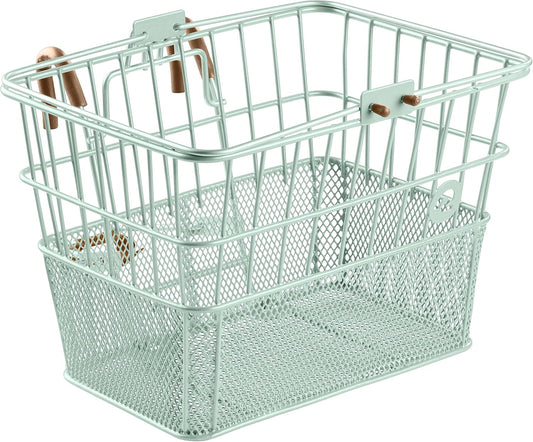 Retrospec Apollo Detachable Front Bike Basket Steel Half-Mesh with Integrated Detachable Hooks and