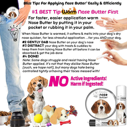 The Blissful Dog Beagle Nose Butter for Dry, Cracked Skin, Lick-Safe Dog Nose Balm with