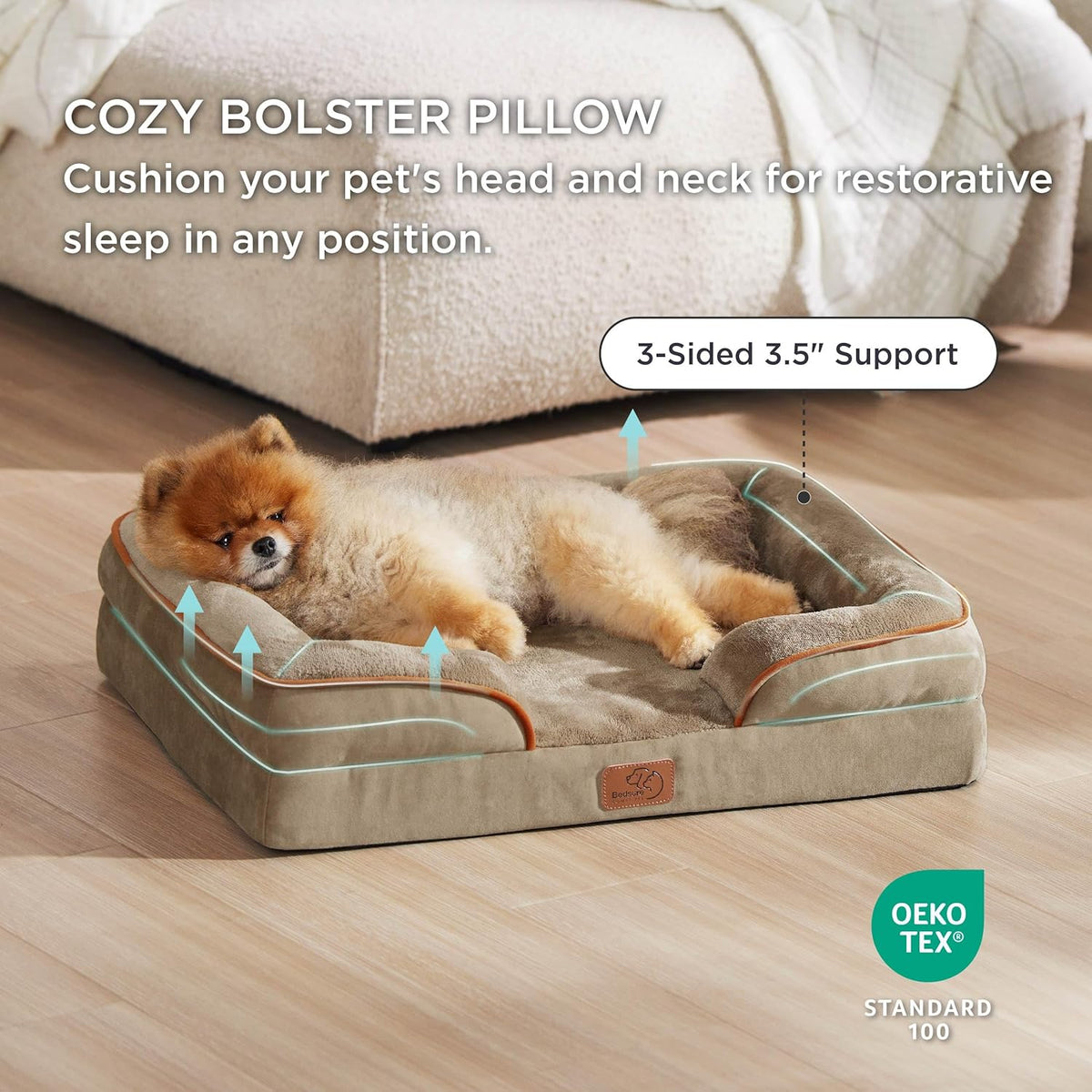 Bedsure Orthopedic Dog Beds for Small Dogs - Washable Small Dog Cat Bed Waterproof, Comfort Pet