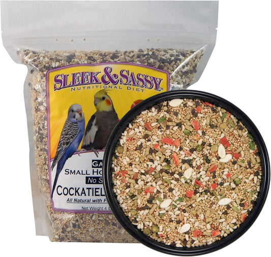 SLEEK & SASSY Garden Small Hookbill No Sunflower Bird Food for Lovebirds, Cockatiels, Quaker