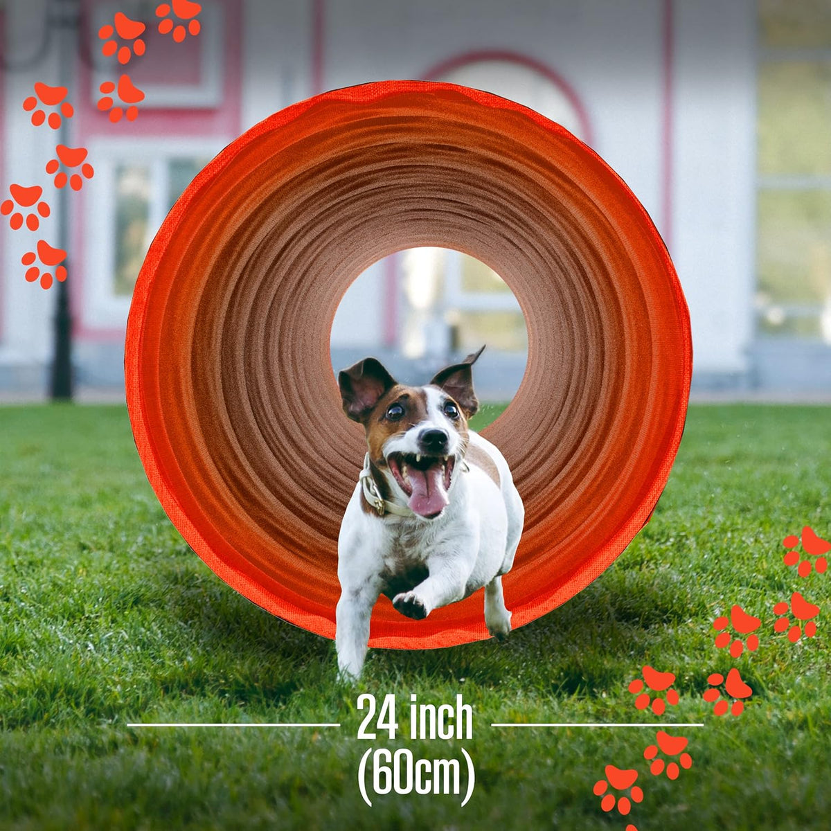 Houseables Dog Agility Tunnel, Dog Tunnel, Agility Equipment, Puppy Obstacle Course, Crawling, Pet