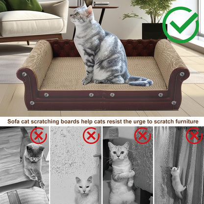 Scratching Sofa, Couch Shaped Thick Scratching Cardboard, Lounge Bed for Indoor Rest&Play, Sofa
