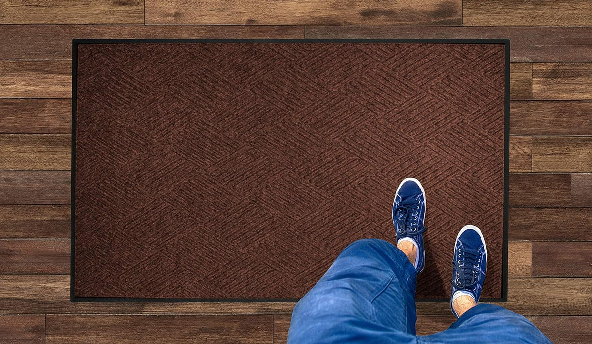 WaterHog Diamond | Commercial-Grade Entrance Mat with Rubber Border – Indoor/Outdoor, Quick Drying