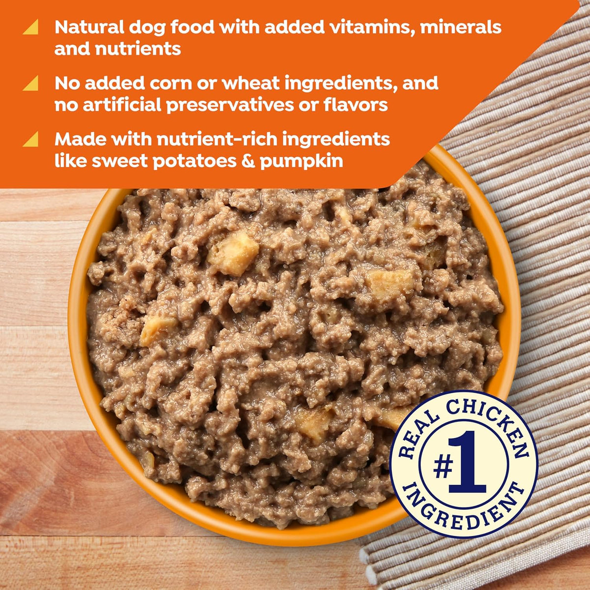 Nature's Recipe Grain Free Chicken, Sweet Potato, and Pumpkin Recipe Wet Dog Food, 13 oz. Can, 12