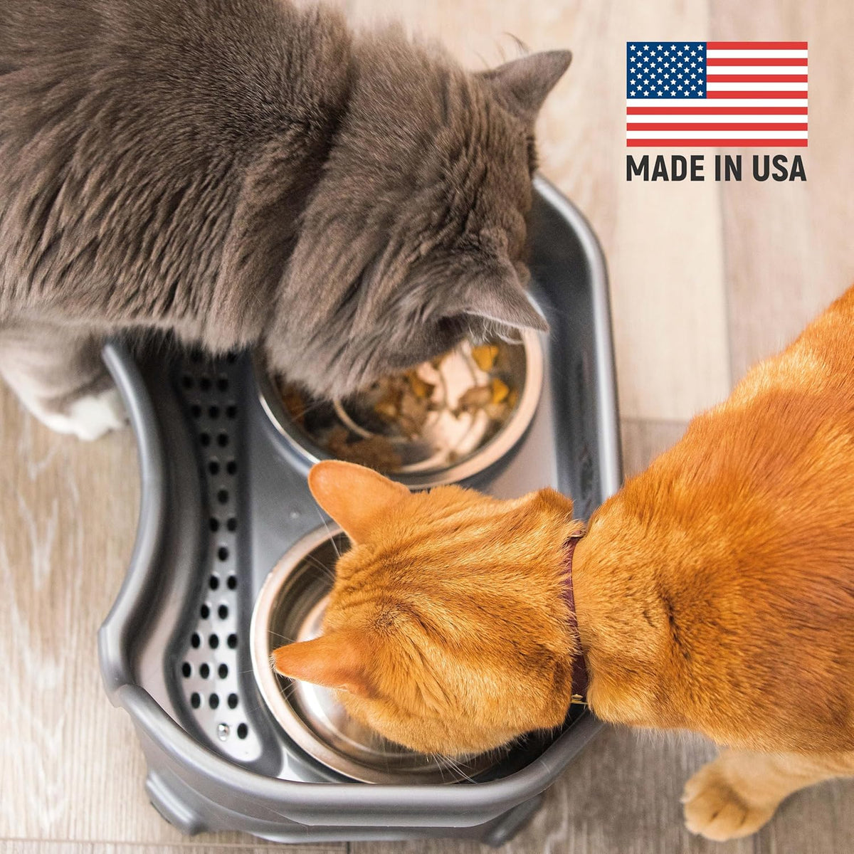 Neater Feeder Express Mess Proof Cat Bowls Elevated, No Spill Feeding Station, Stainless Steel