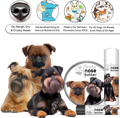 The Blissful Dog Brussels Griffon Nose Butter for Dry, Cracked Skin, Lick-Safe Dog Nose Balm with