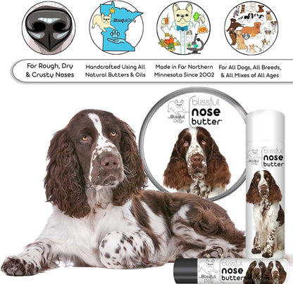 The Blissful Dog Springer Spaniel Nose Butter for Dry, Cracked Skin, Lick-Safe Dog Nose Balm with