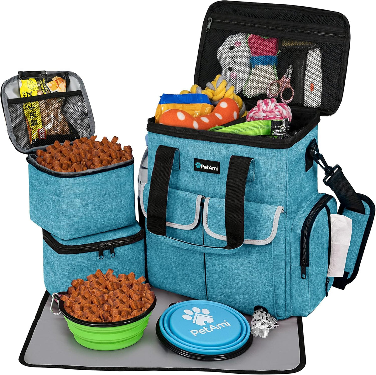 PetAmi Dog Travel Bag Pet Supplies Accessories Organizer for Traveling, Camping, Weekend; Cat Pet
