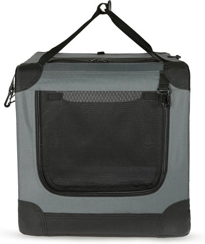 Amazon Basics 4-Doors Portable Soft-Sided Folding Travel Crate Kennel for cat, Dog, and Other Small