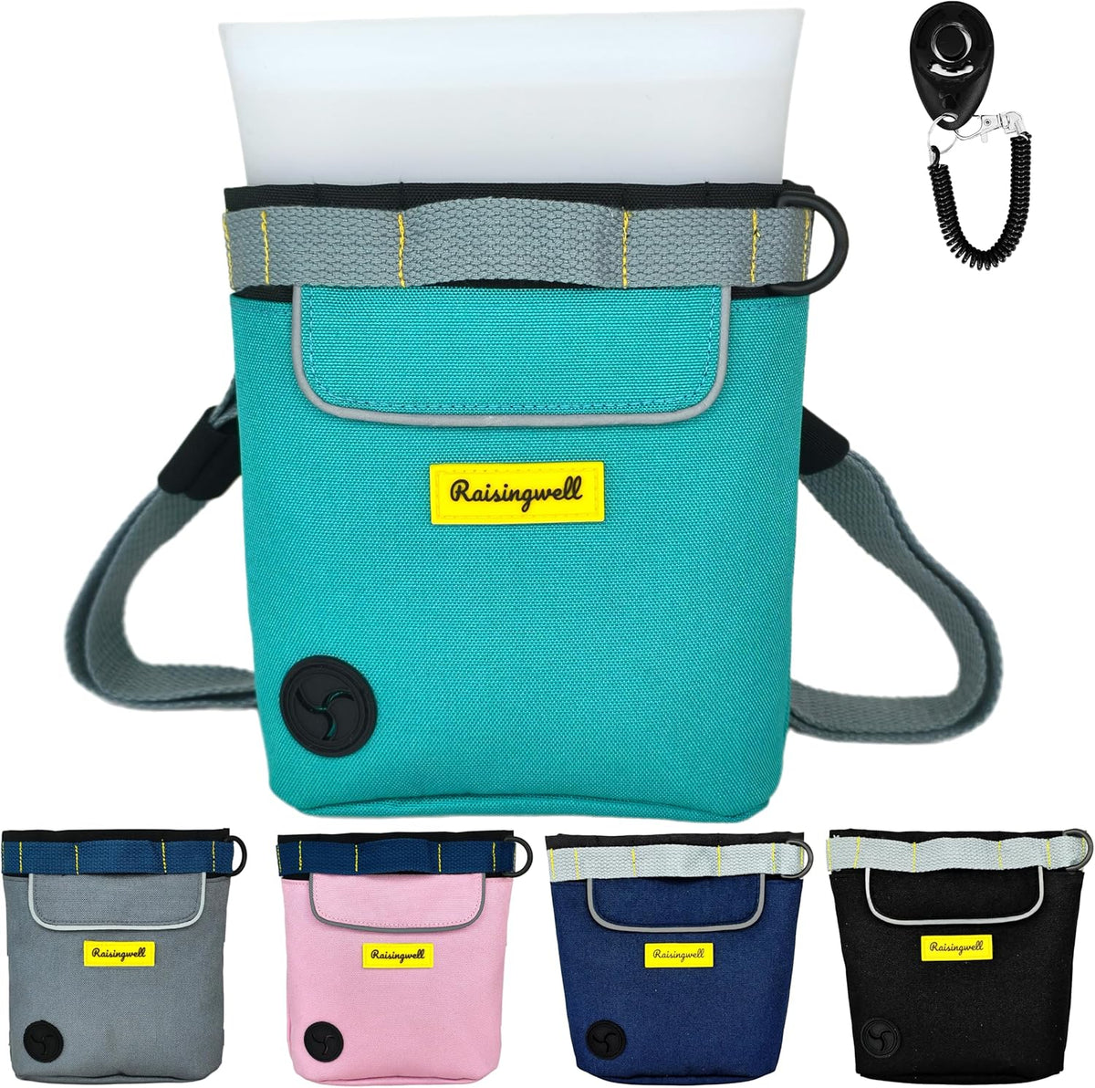 Dog Treat Pouch for Pet Walking and Training with Clicker 2 Cup Silicone Bag Small Fanny Pack