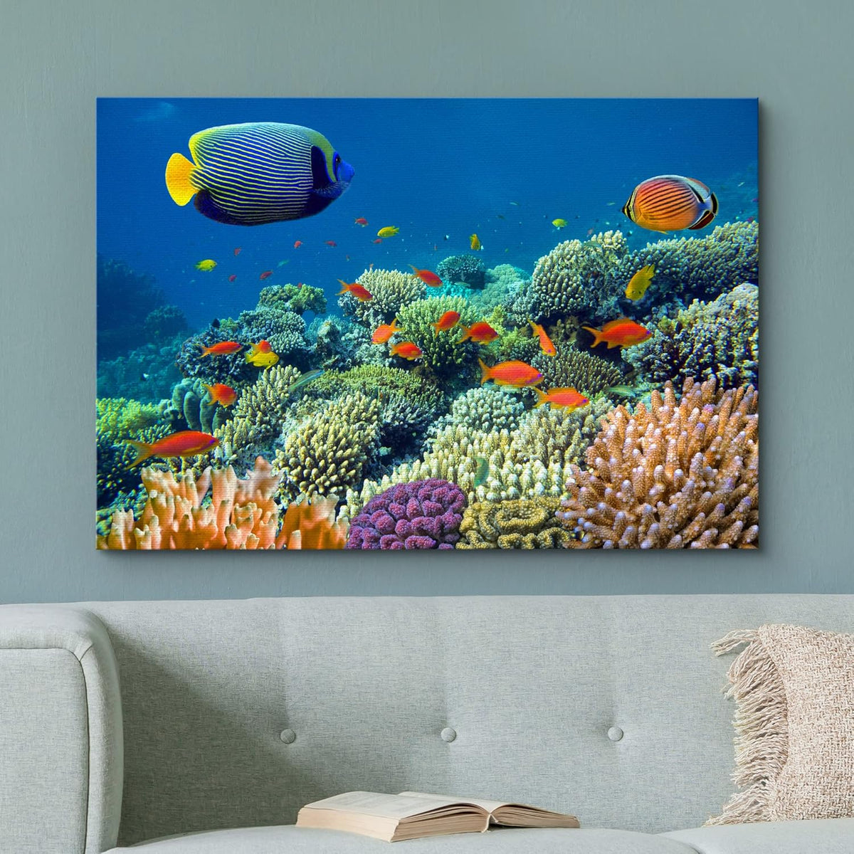 wall26 Canvas Print Wall Art Tropical Underwater Sea Coral Reef Fish Nature Animals Photography