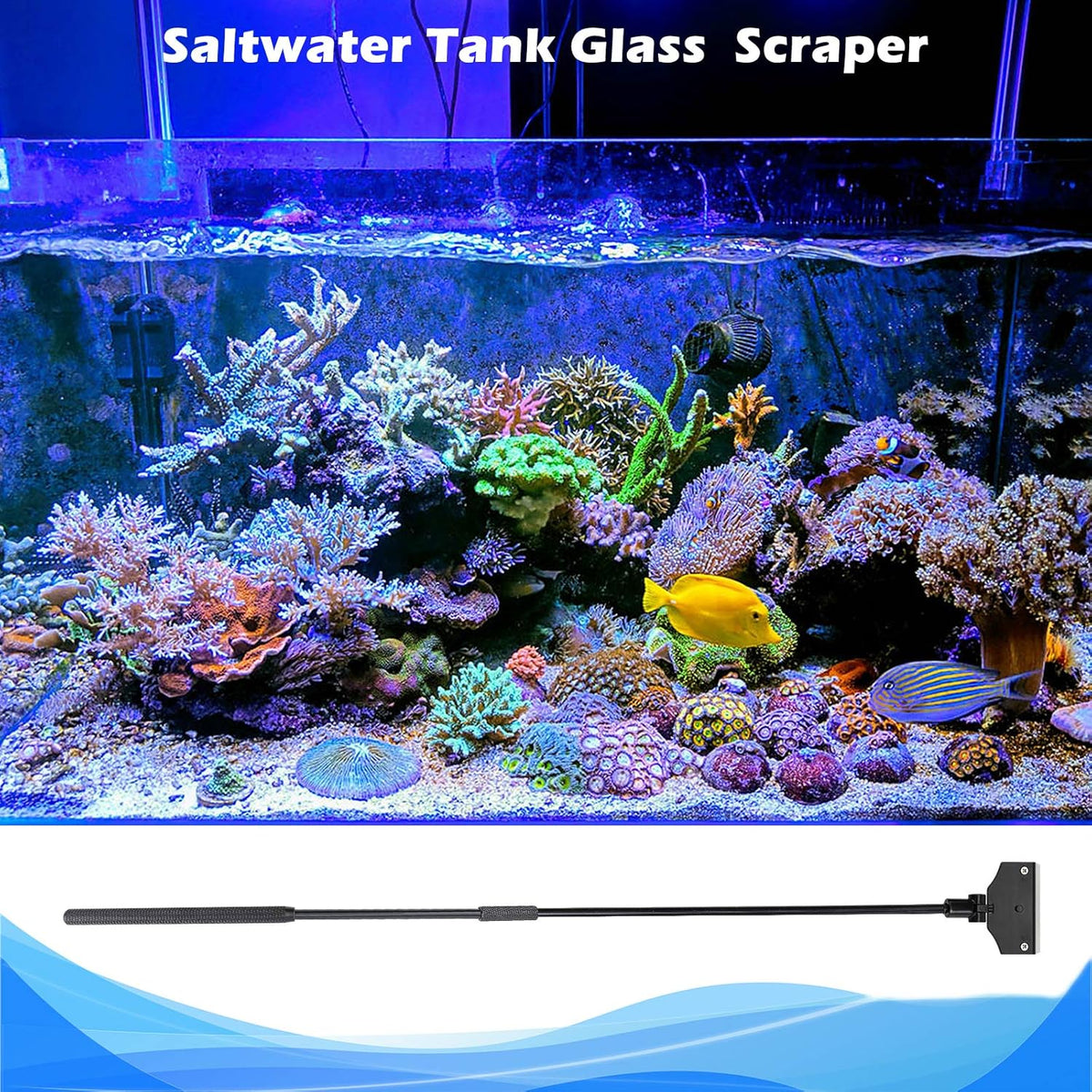 Aquarium Algae Scraper,Aquarium Glass Cleaner,Fish Tank Cleaner, Aquarium Scraper with 10 Blades,26