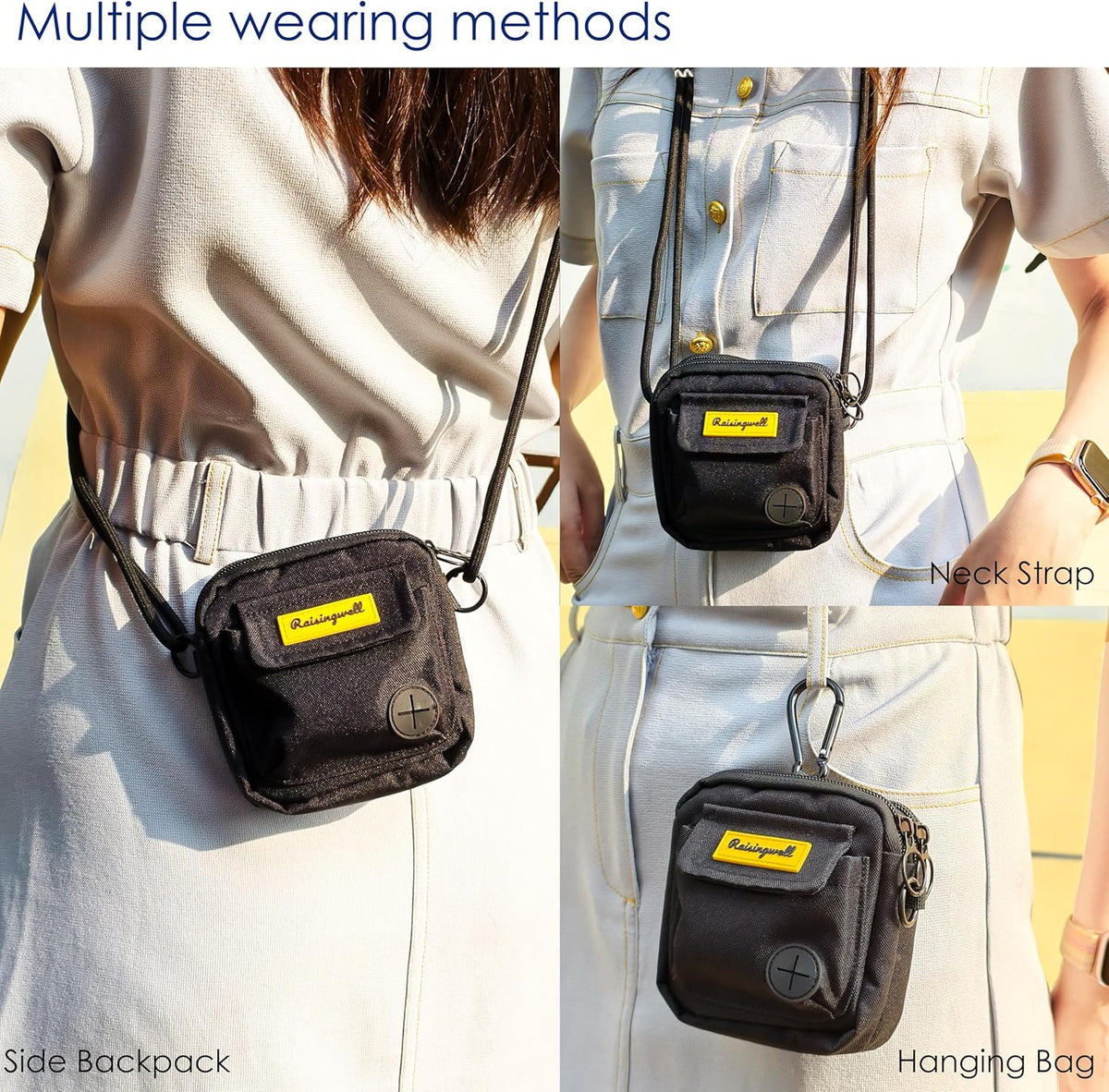 Dog Treat Pouch for Pet Walking and Training with Clicker, Poop Bags, and Three Bags Design Small
