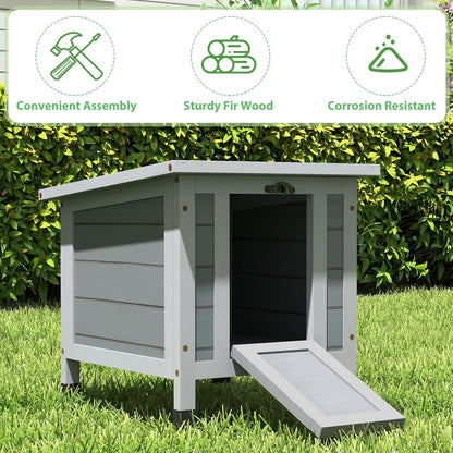 Coziwow Rabbit Hutch, Outdoor Cat House Weatherproof, Bunny Cage Indoor with Openable, Portable