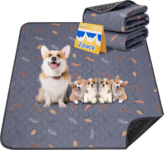 Sunheir Washable Pee Pads for Dogs 2-Pack Reusable Puppy Pads Pet Training Pads, Waterproof Dog Pee